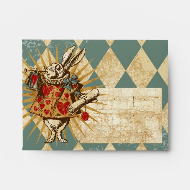 Vintage Alice White Rabbit A2 Envelopes (Front)