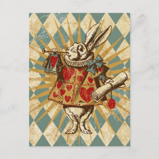 Vintage Alice White Rabbit Postcard