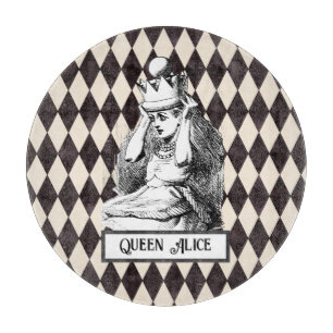 Vintage Alice with Crown Harlequin Cutting Board