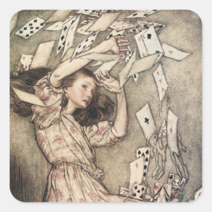 Vintage Alices Adventures in Wonderland by Rackham Square Sticker