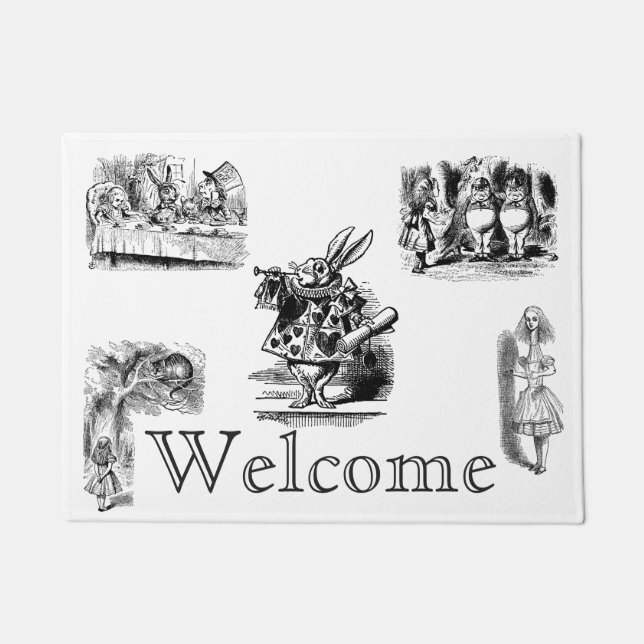 Vintage Alice's Adventures in Wonderland Doormat (Front)