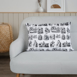 Vintage Alice's Adventures in Wonderland Pattern Accent Pillow