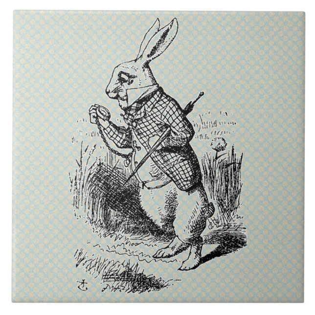 Vintage Alice's White Rabbit Tile (Front)