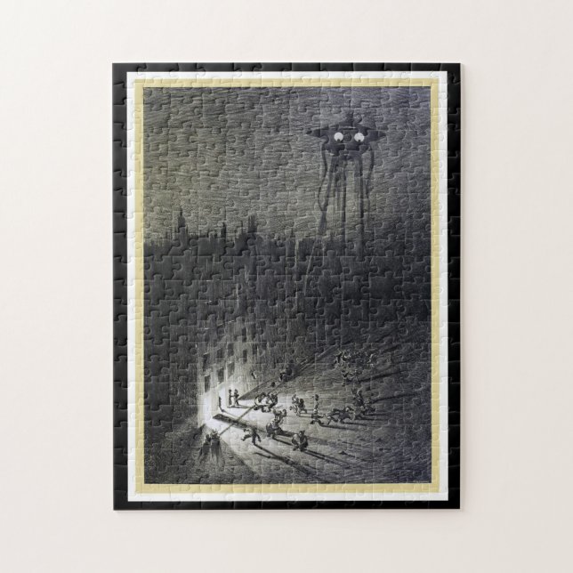 Vintage alien invasion world war ufo movie jigsaw puzzle (Vertical)