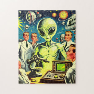 Vintage Alien Science Fiction Comics Jigsaw Puzzle