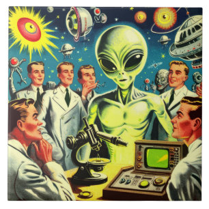 Vintage Alien Science Fiction Comics Tile
