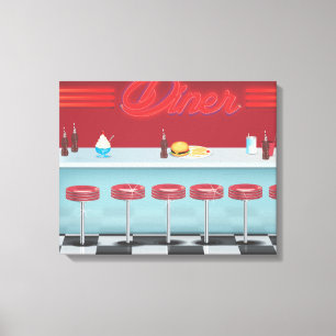 Vintage All American Diner Canvas Print