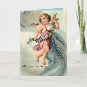 Vintage "All Bliss be Thine" Angel Christmas Card