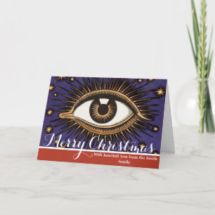 Vintage All Seeing Eye Mystic Celestial Art Holiday Card