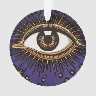 Vintage All Seeing Eye Mystic Celestial Art Ornament