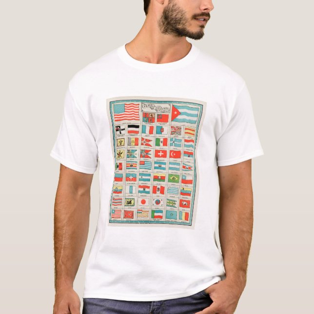 Vintage All World Flags T-Shirt (Front)