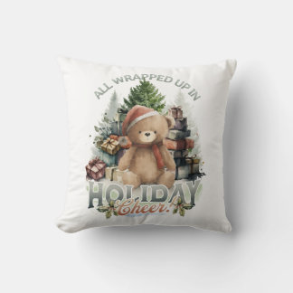 Vintage All Wrapped Up Holiday Throw Pillow