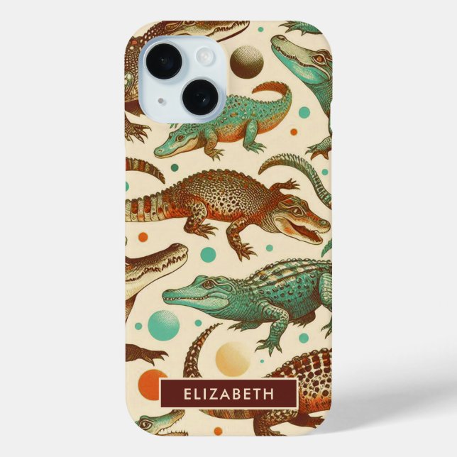 Vintage Alligator Seamlees Case-Mate iPhone Case (Back)