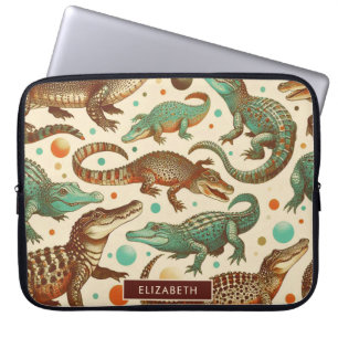 Vintage Alligator Seamlees Laptop Sleeve