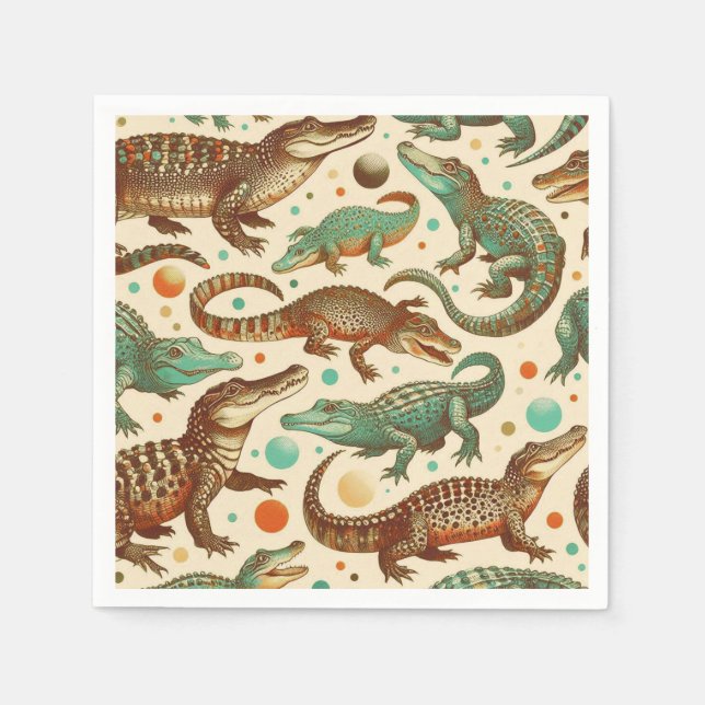 Vintage Alligator Seamlees Napkin (Front)