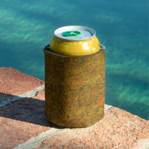 Vintage Allover Embossed Floral Pattern Can Cooler