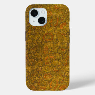 Vintage Allover Embossed Floral Pattern iPhone 15 Case