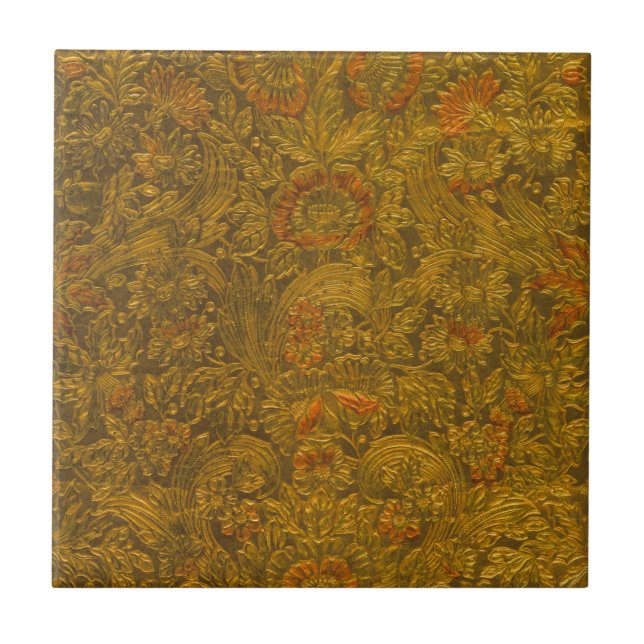 Vintage Allover Embossed Floral Pattern Tile (Front)