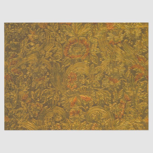 Vintage Allover Embossed Floral Pattern Tissue Paper (Front)