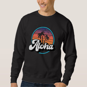 Vintage Aloha Hawaii Palm Tree Retro Sunset Hawaii Sweatshirt