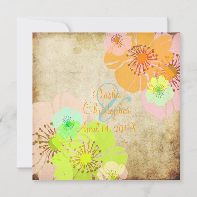 Vintage Aloha/Luau  Wedding Invitations (Front)