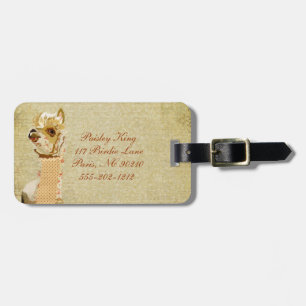 Vintage Alpaca Luggage Tag