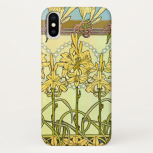 Vintage Alphonse Mucha Art Nouveau Lily Pattern Case-Mate iPhone Case