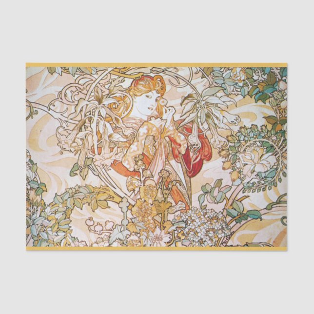 Vintage alphonse mucha goddess tissue paper (Front)