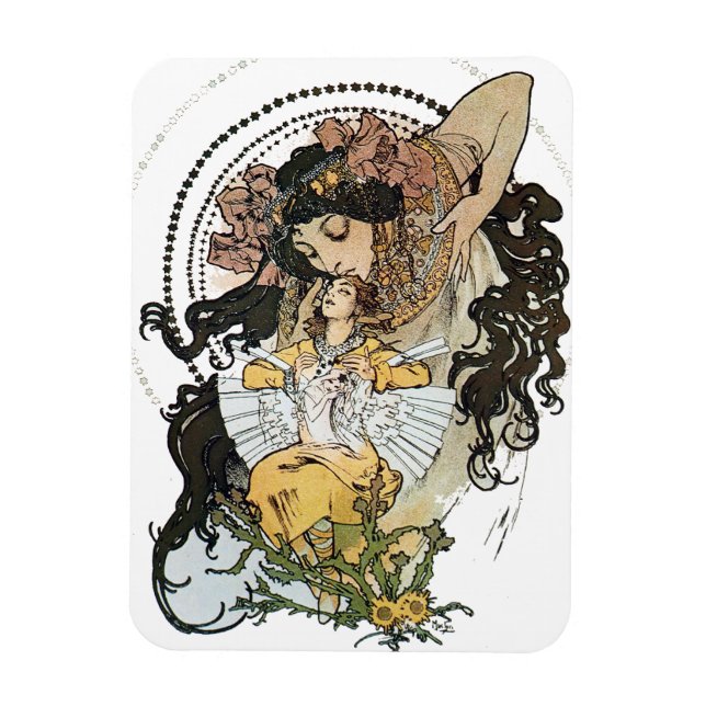 Vintage Alphonse Mucha Magnet (Vertical)