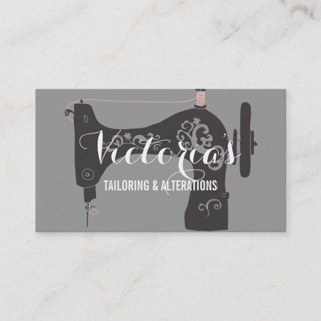 Vintage Alteration  Seamstress Tailor Business Card (Front)