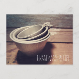 Vintage Aluminum Measuring Cups Recipe Card