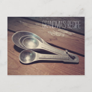 Vintage Aluminum Measuring Spoons Recipe Card