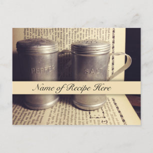 Vintage Aluminum Retro Inspired Favourite Recipe Postcard