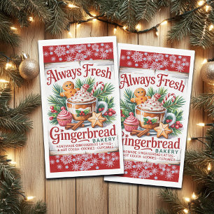 Vintage Always Fresh Gingerbread Bakery Napkin