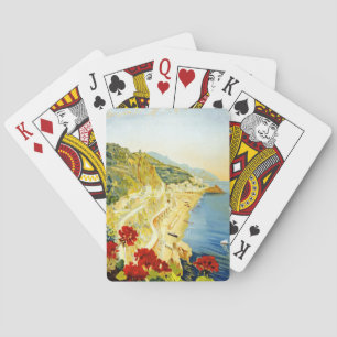Vintage Amalfa Scenery Travel Poster Playing Cards