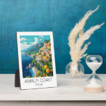 Vintage  Amalfi Coast Italy Retro Travel Plaque<br><div class="desc">Capture the timeless beauty of the Amalfi Coast in italy with this vintage-inspired Amalfi Coast Tabletop Plaque with Easel that features iconic elements of the italian travel destination this design brings Italy's rich heritage to life. Perfect as a travel souvenir or a thoughtful gift, this product features a classic travel...</div>