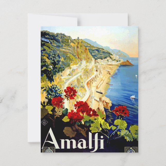 Vintage Amalfi Italy Europe Travel Card (Front)