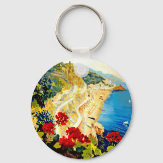Vintage Amalfi Italy Europe Travel Keychain