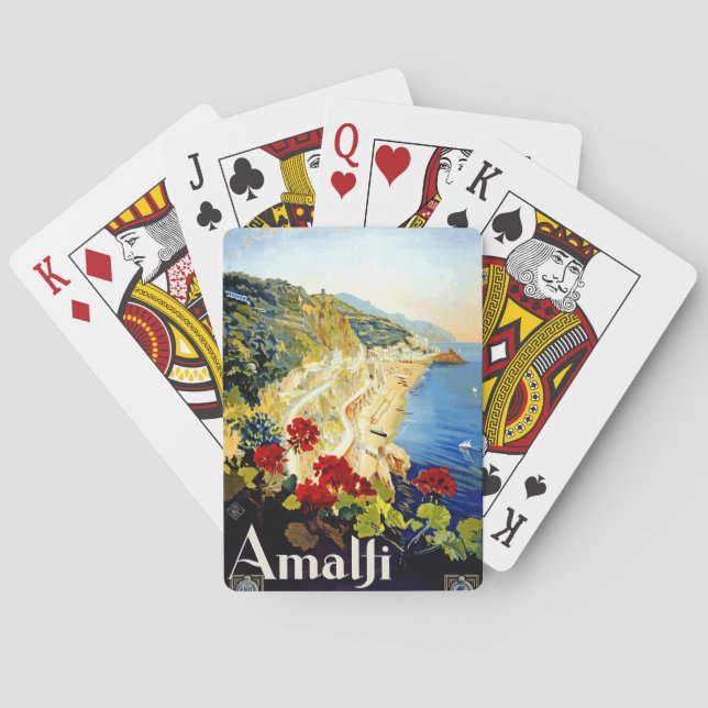 Vintage Amalfi Italy Europe Travel Playing Cards (Back)