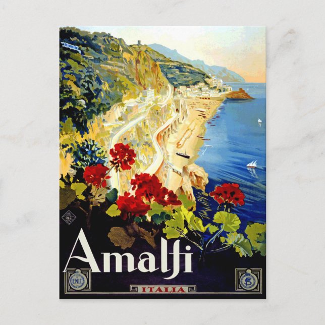 Vintage Amalfi Italy Europe Travel Postcard (Front)