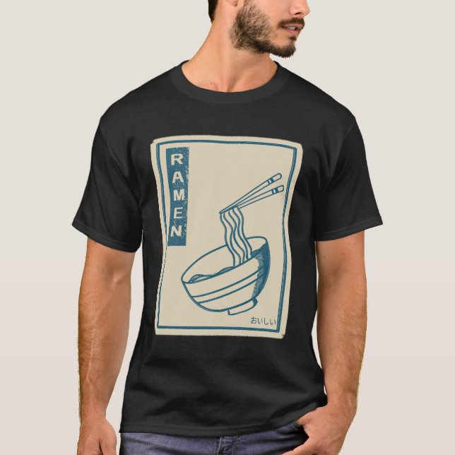 Vintage amant Ramen Black Tshirt (Devant)