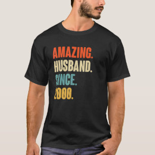 Vintage Amazing Husband Since 2000 22 Wedding Aniv T-Shirt