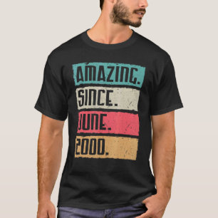 Vintage Amazing Since June 2000 Happy Birthday 22  T-Shirt