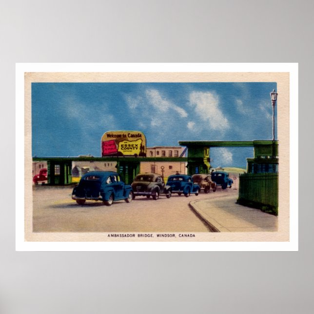 Vintage Ambassador Bridge Windsor Canada Poster (Front)