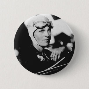 Vintage Amelia Earhart Photo 2 Inch Round Button