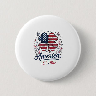 Vintage America 1776 2026 Patriotic Clover Shirt_1 2 Inch Round Button