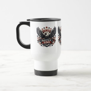 Vintage America 250 Bald Eagle 1776-2026 Patriotic Travel Mug