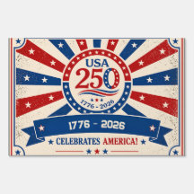 Vintage America 250 Panneau de Jardin Patriotique