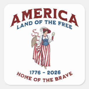 Vintage America 250th Anniversary 1776-2026 Square Sticker