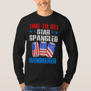 Vintage America Drinking Time To Get Star Spangled T-Shirt